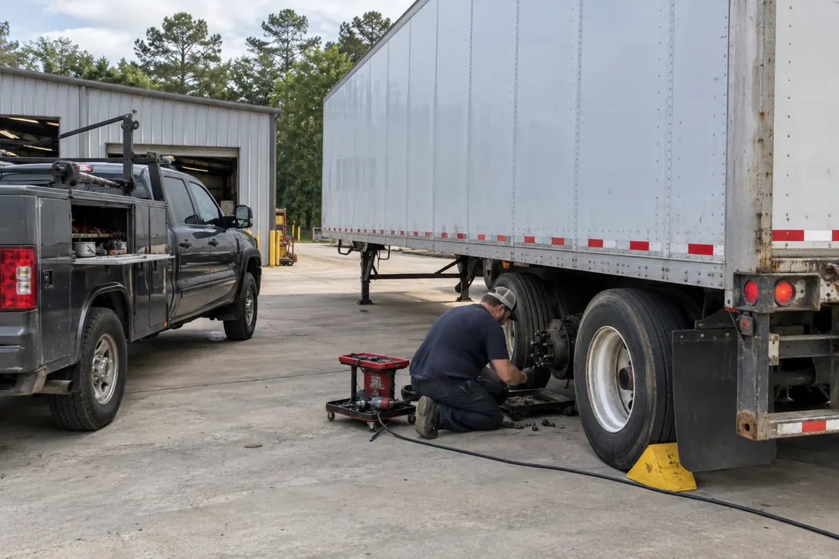 Illustration of how mobile trailer repair works at your location in a Louisiana mobile-service setting